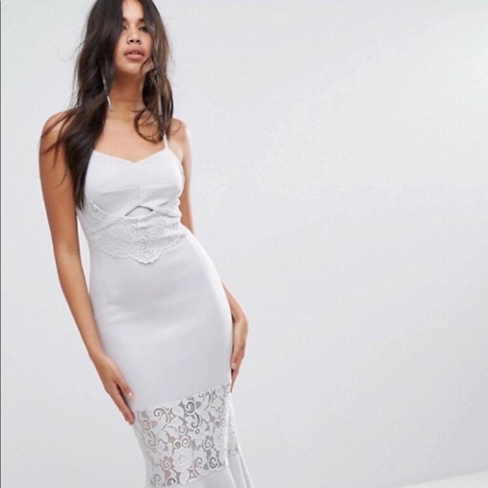 Asos lace scuba bodycon midi dress